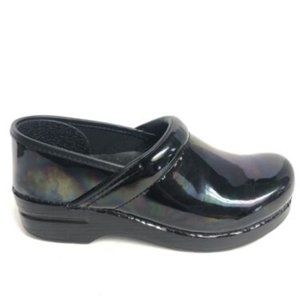 Dansko Iridescent Black Mules